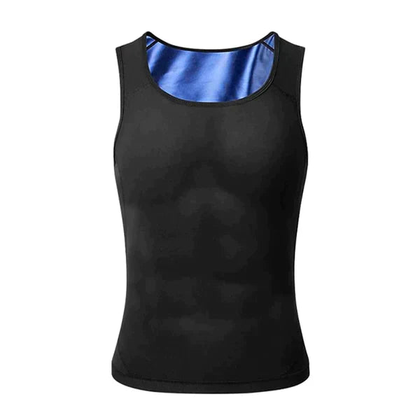 Men's SlimZ Gynecomastia Compression Tank Top by Aurenza Shop, black, form-fitting design for chest support and a sleek look.