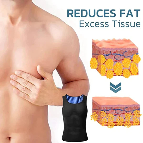 Men's SlimZ Gynecomastia Compression Tank Top by Aurenza Shop, front view showing snug fit and smooth fabric for chest support.