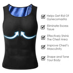 Men's Aurenza Shop SlimZ gynecomastia compression tank top in size medium, shown in black, designed to provide chest support and shaping.