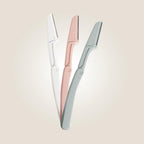 Pack of 3 Aurenza Shop eyebrow and face razors, compact and precise for facial hair removal and eyebrow shaping.