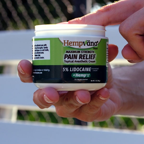 Anorectal pain relief cream with 5% lidocaine from Aurenza Shop shown in a tube with packaging, designed for topical use.