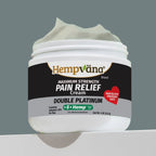 Double Platinum Pain Relief Cream by Aurenza Shop, showing the cream jar with a sleek label and product packaging.