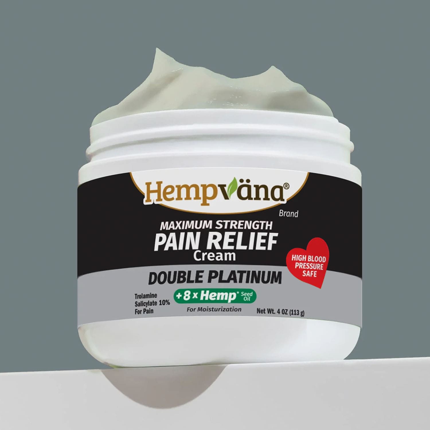 Double Platinum Pain Relief Cream by Aurenza Shop, showing the cream jar with a sleek label and product packaging.
