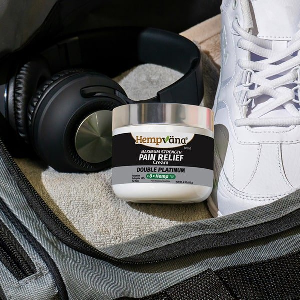 Aurenza Shop Double Platinum Pain Relief Cream jar with white lid and label, designed for soothing pain relief.