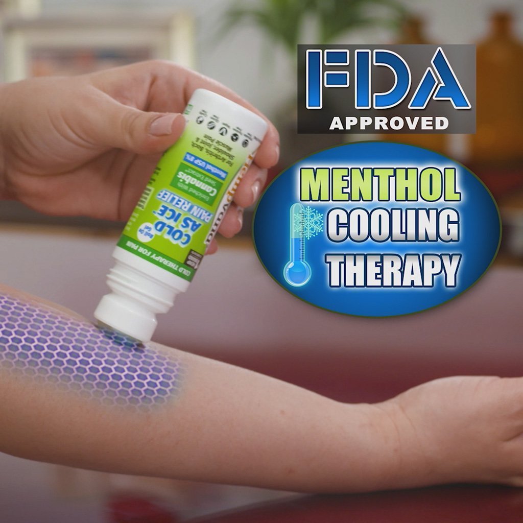 Cold As Ice Pain Relief Roll On by Aurenza Shop, a soothing roll-on for targeted pain relief and muscle relaxation.