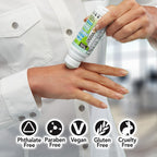 Aurenza Shop Cold As Ice Pain Relief Roll On bottle, cooling gel applicator for muscle and joint pain relief.