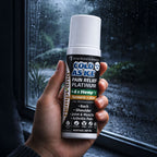 Aurenza Shop Platinum Cold As Ice Pain Relief Roll On bottle showing the product label and applicator tip for targeted pain relief.