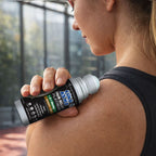 Aurenza Shop Platinum Cold As Ice Pain Relief Roll On bottle with clear cap and label, designed for targeted pain relief application.