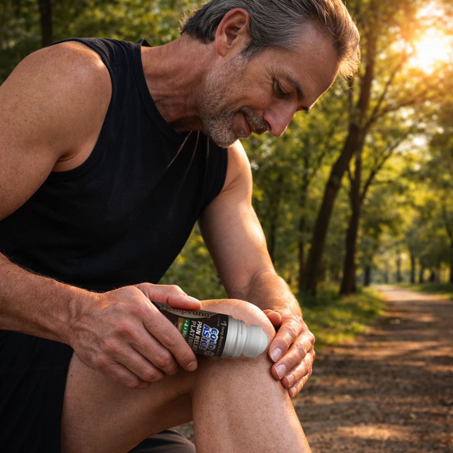 Aurenza Shop Platinum Cold As Ice Pain Relief Roll On bottle with a clear label and rollerball applicator for targeted pain relief.