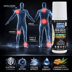 Aurenza Shop Platinum Cold As Ice Pain Relief Roll On bottle with applicator for soothing pain relief.