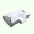 Gray pillowcase for butterfly-shaped memory foam neck pillow by Aurenza Shop, designed for comfort and support.