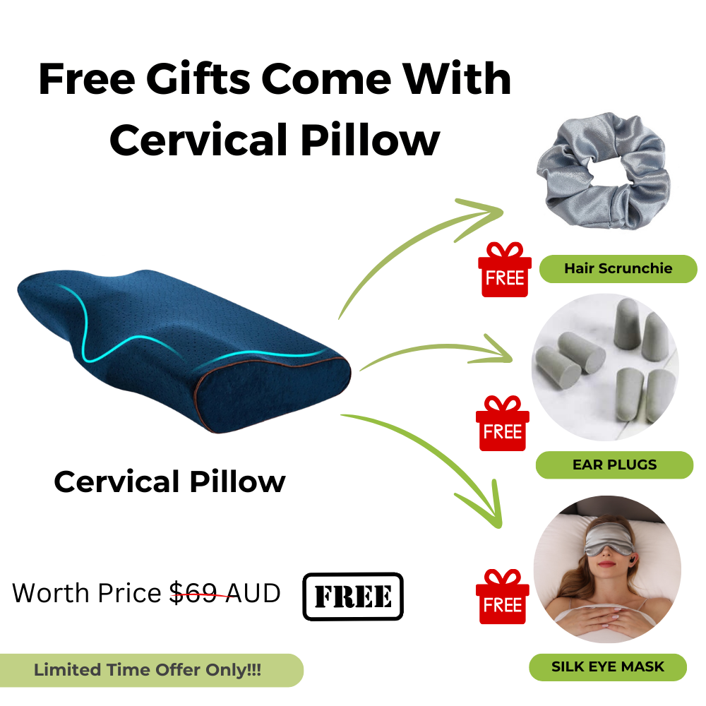 White cervical pillow by Aurenza Shop designed for neck support and relief from discomfort, with ergonomic shape for proper alignment.
