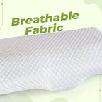 White cervical pillow from Aurenza Shop designed for neck support and relief from discomfort.