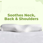 White cervical pillow by Aurenza Shop designed for neck support and relief from discomfort.