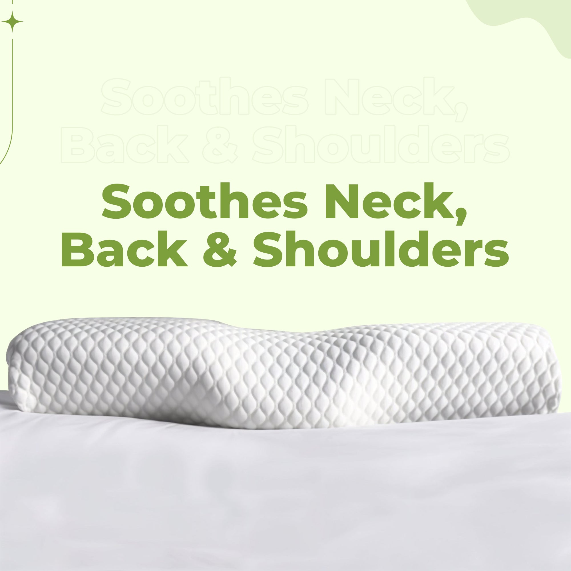 White cervical pillow by Aurenza Shop designed for neck support and relief from discomfort.