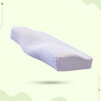 White cervical pillow by Aurenza Shop designed for neck support and relief from discomfort.