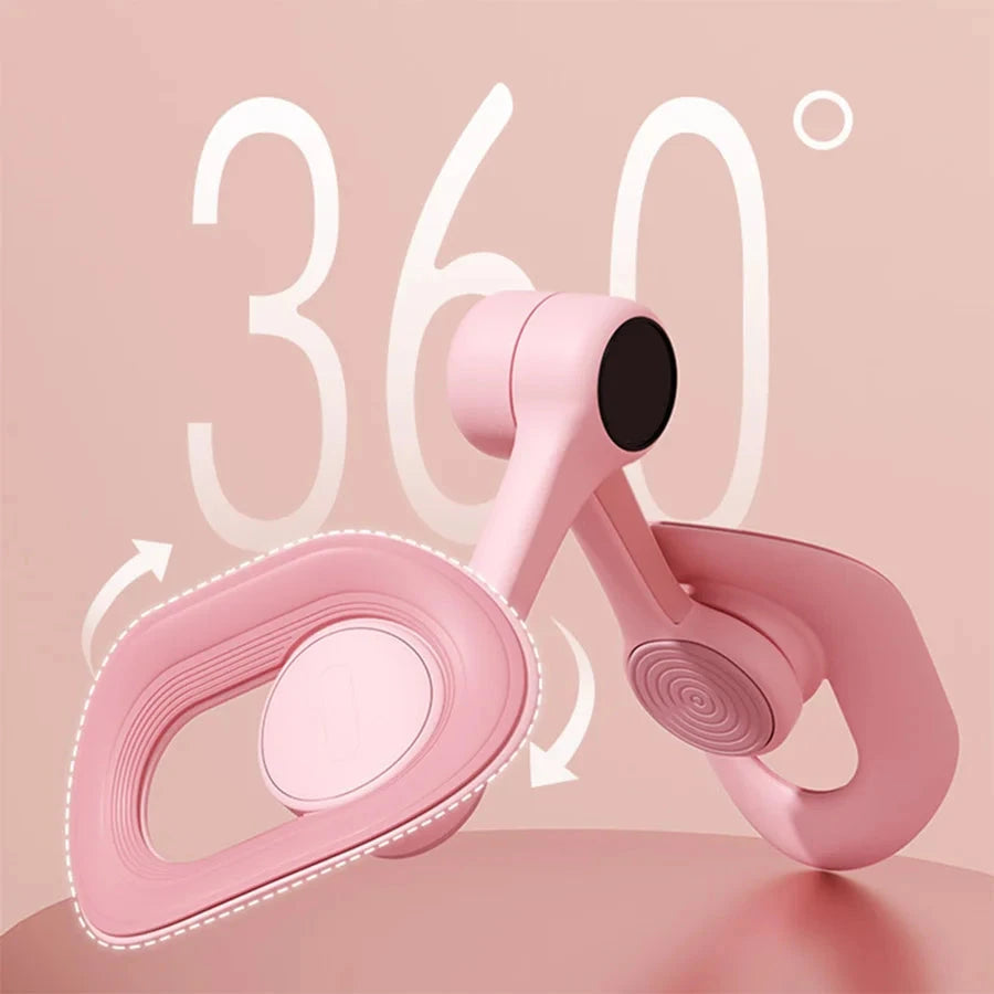 Aurenza Shop pink non-slip pelvic floor trainer for thighs and legs, designed for postpartum recovery and strengthening muscles.