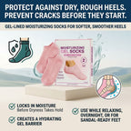 Pink gel moisturizing socks by Aurenza Shop for spa-soft, smooth heels and comfortable foot care.