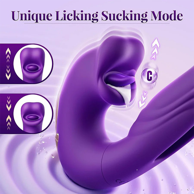 Purple 2026 Upgraded Luvora™ 4-in-1 flapping and licking vibrator by Aurenza Shop, featuring sleek design and versatile functions.