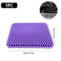 Purple Aurenza Gel Seat Cushion with honeycomb design for pressure relief and comfort in home, office, or car chairs.