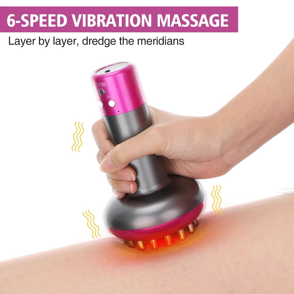 Red Aurenza Shop electric lymphatic drainage machine with control panel and tubing for lymphatic detox therapy.