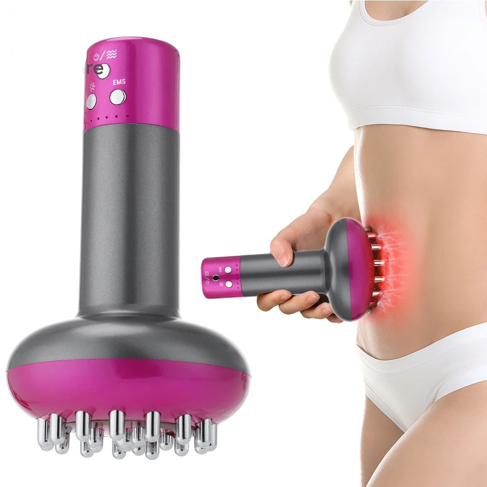 Red Aurenza Shop electric lymphatic drainage machine with control panel and adjustable settings for massage therapy.