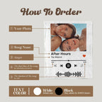 White custom music and photo blanket by Aurenza Shop, 40x51 inches, featuring personalized designs and soft fabric for cozy comfort.