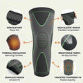 Aurenza Shop non-slip compression knee sleeve designed for running and gym support, shown on a leg for stability and comfort.