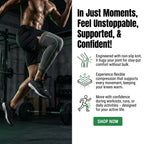 Aurenza Shop non-slip compression knee sleeve for running and gym support, shown on a model's knee for stability and comfort.
