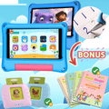 Sky blue TinyBuddy 2 kids educational bundle by Aurenza Shop, includes colorful learning toys and activity materials for children.