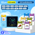 Sky blue TinyBuddy 2 educational talking tablet for kids by Aurenza Shop, featuring colorful buttons and kid-friendly design.