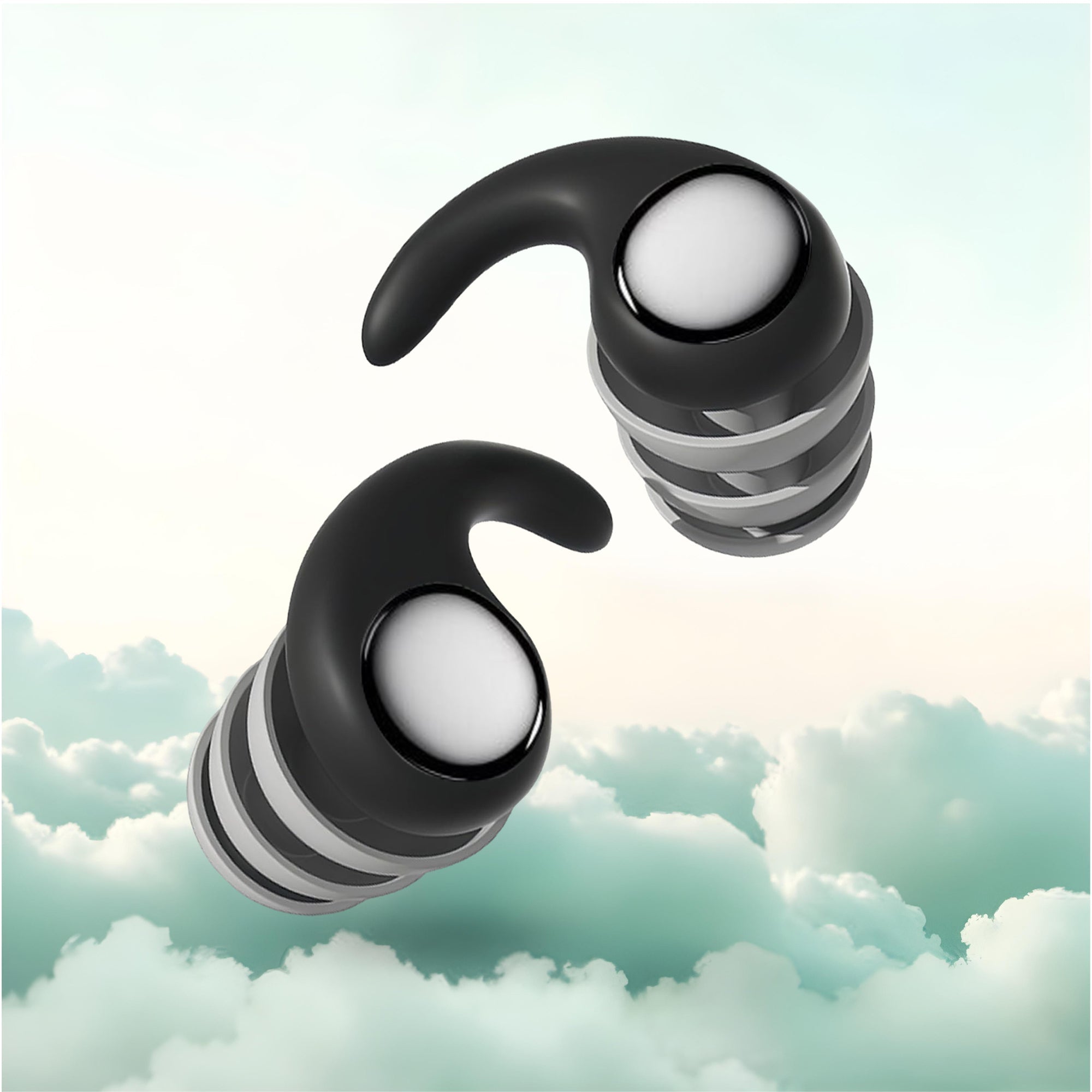 Black Aurenza Sleep Snoring Noise Cancellation Plugs for sleep, designed to reduce snoring sounds and improve rest comfort.