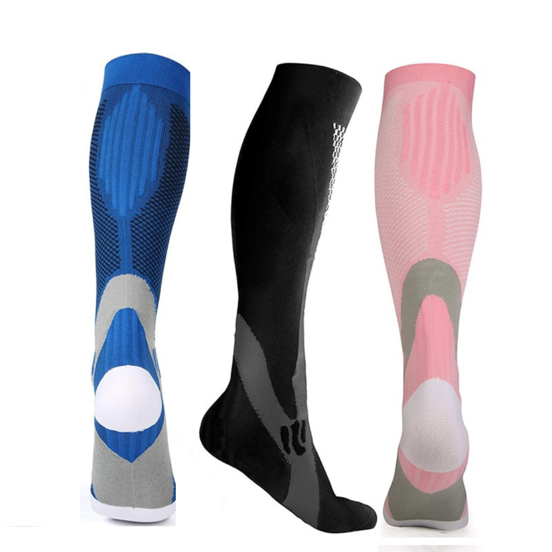 Black Aurenza Shop compression socks for women, designed for all-day wear and relief from lower leg discomfort.