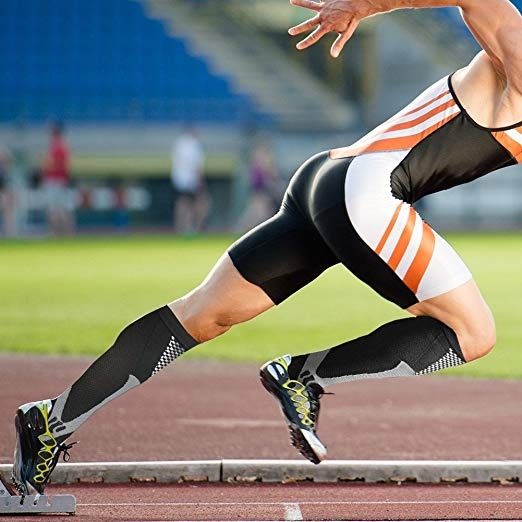 Black Aurenza Shop compression socks for women, designed for all-day wear and relief from lower leg discomfort.