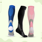 Black Aurenza Shop compression socks for women, designed for all-day wear and relief from lower leg discomfort.