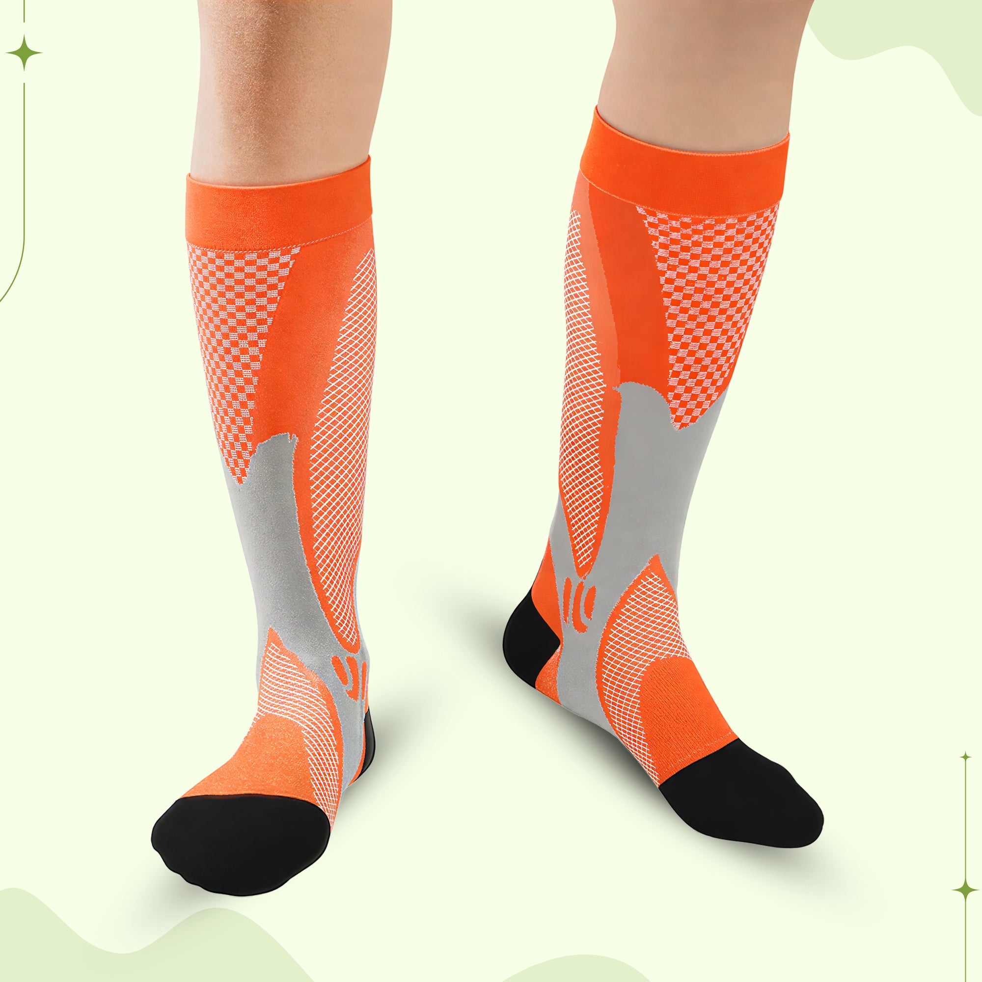Black Aurenza Shop compression socks for women, designed for all-day wear and lower leg comfort relief.