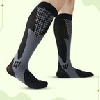 Black Aurenza Shop compression socks for women, designed for all-day wear and relief from lower leg discomfort.