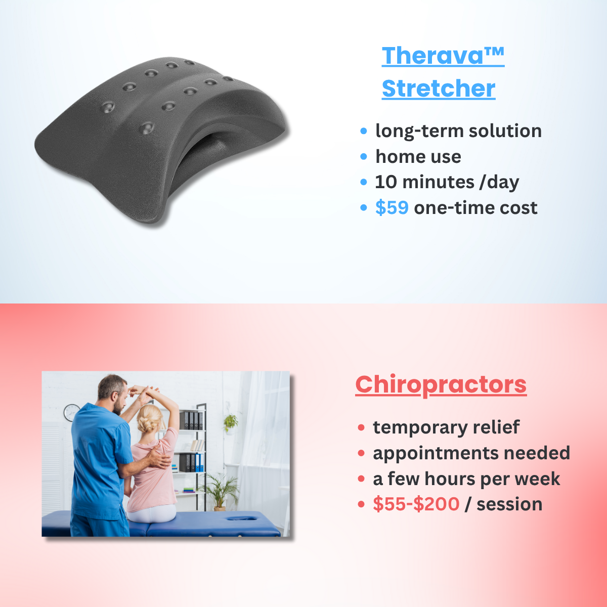 Aurenza Therava™ Stretcher with adjustable frame and padded surface, designed for comfortable patient support and transport.
