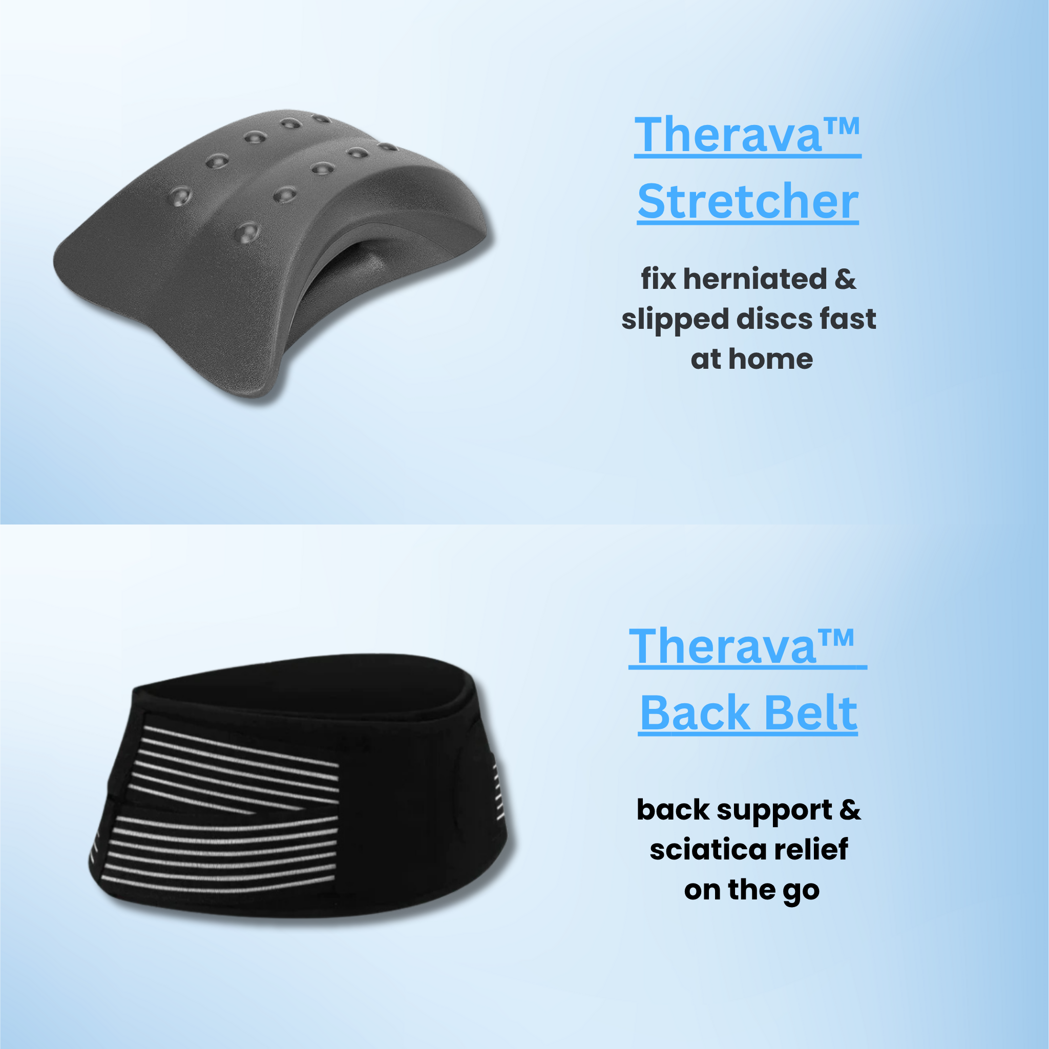 Aurenza Therava™ Stretcher with adjustable straps and padded surface for comfortable patient transport and first aid use.