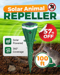 Solar powered waterproof animal repellent tool by Aurenza Shop, compact design, ideal for outdoor garden pest control.