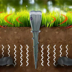 Aurenza Shop solar-powered waterproof animal repellent tool for garden protection, featuring a compact design with solar panel on top.
