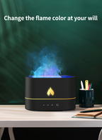 White HumidiFire™ humidifier by Aurenza Shop with sleek design and adjustable mist outlet, ideal for home or office use.