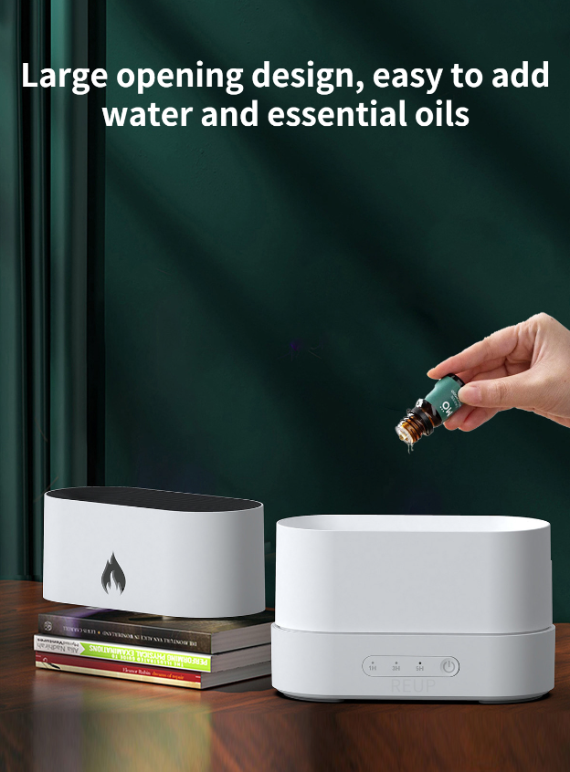 White HumidiFire™ humidifier from Aurenza Shop with sleek design and adjustable mist outlet.