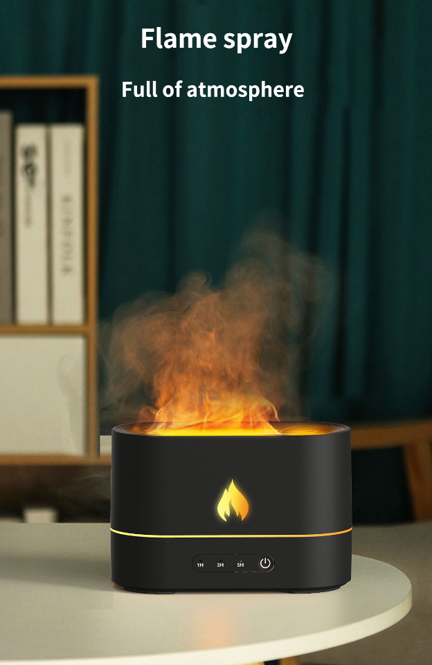 White HumidiFire™ humidifier by Aurenza Shop with sleek design and digital control panel.