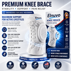 Pair of Aurenza Elnuvo Advanced Adjustable Multi-Function Sports Knee Support Braces in white, for 40-60 kg or 88-132 lbs.