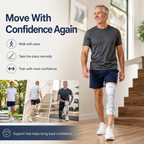 A pair of white Elnuvo Advanced Adjustable Sports Knee Support Braces by Aurenza Shop for medium weight support.