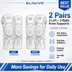 Pair of Aurenza Elnuvo Advanced Adjustable Sports Knee Support Braces showing open design and adjustable straps for stability and comfort.