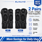 Pair of Aurenza Elnuvo Advanced Adjustable Sports Knee Support Braces in white, designed for multi-function knee stabilization.