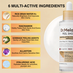 Aurenza Shop Rice Peel Shot Glow exfoliating serum bottle with white label and dropper, designed for skin brightening and exfoliation.