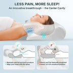 Aureza Shop 1pc memory foam cervical pillow with ergonomic contour design for neck support and pain relief.